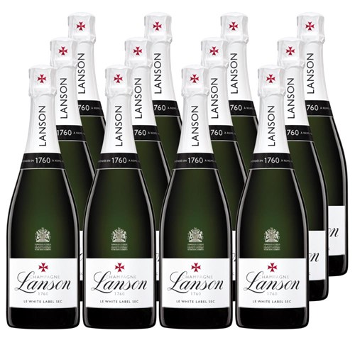Lanson Le White Label Sec Champagne 75cl Crate of 12 Champagne
